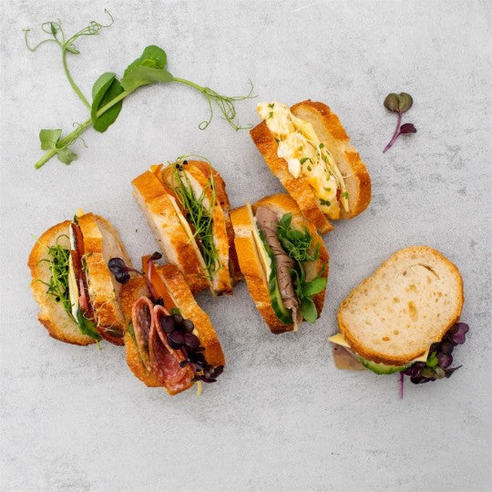 Assorted mini baguette bite